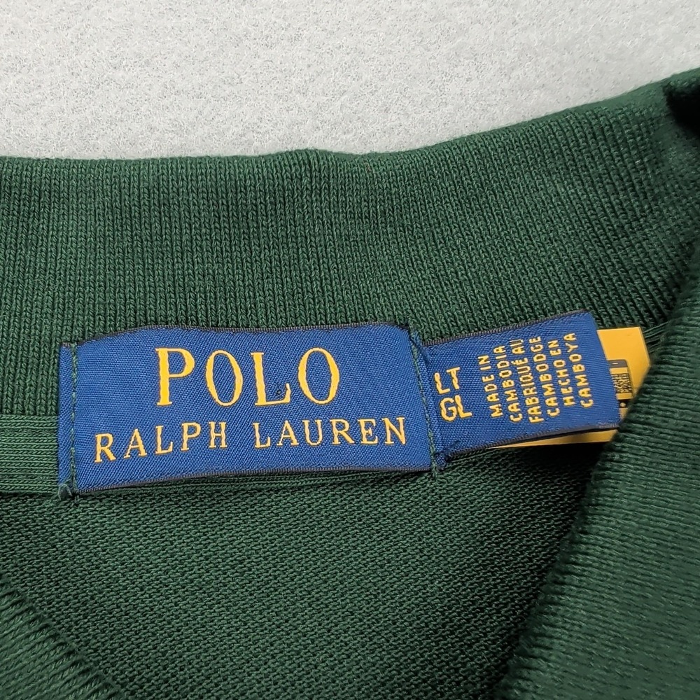 Polo Ralph Lauren Polo Shirt Mens LT Tall Green Pique Polo Match 3 Triple Pony - Picture 3 of 14